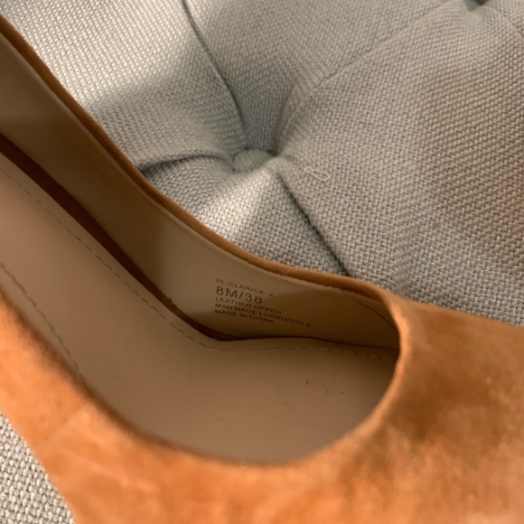 BCBGeneration Camel Suede Wood Heel - Picture 4 of 5